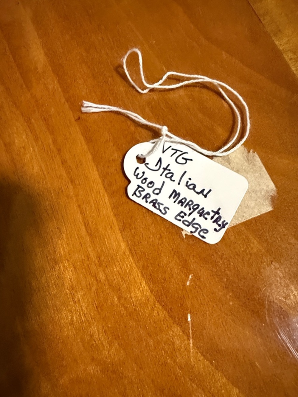 Vintage Italian Floral Wood Inlay with Brass Serving / Vanity Tray - - Picture 3 of 4